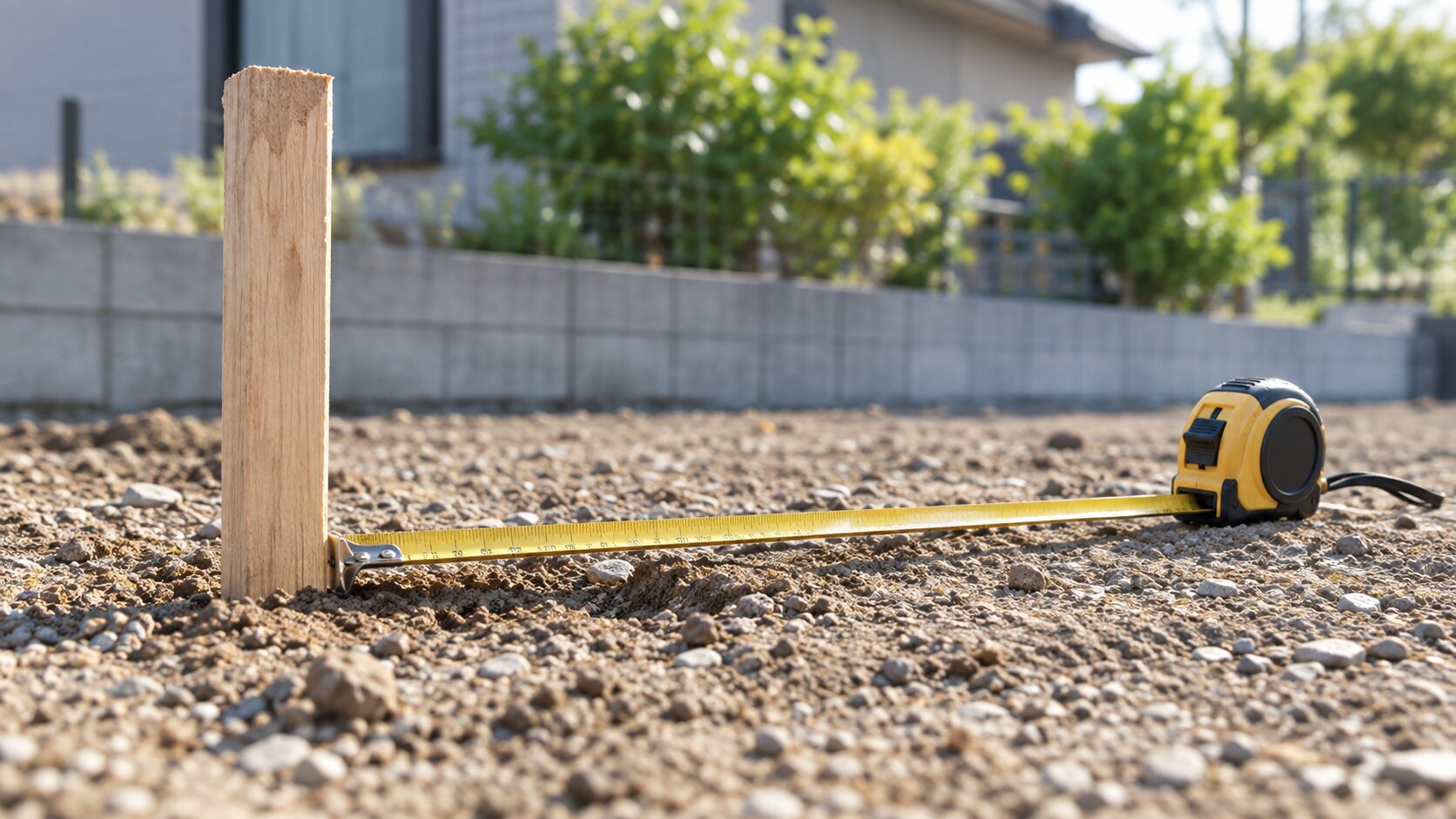 地鎮祭を省略した場合でも敷地と建物の配置を確認するために使われる実測メジャー