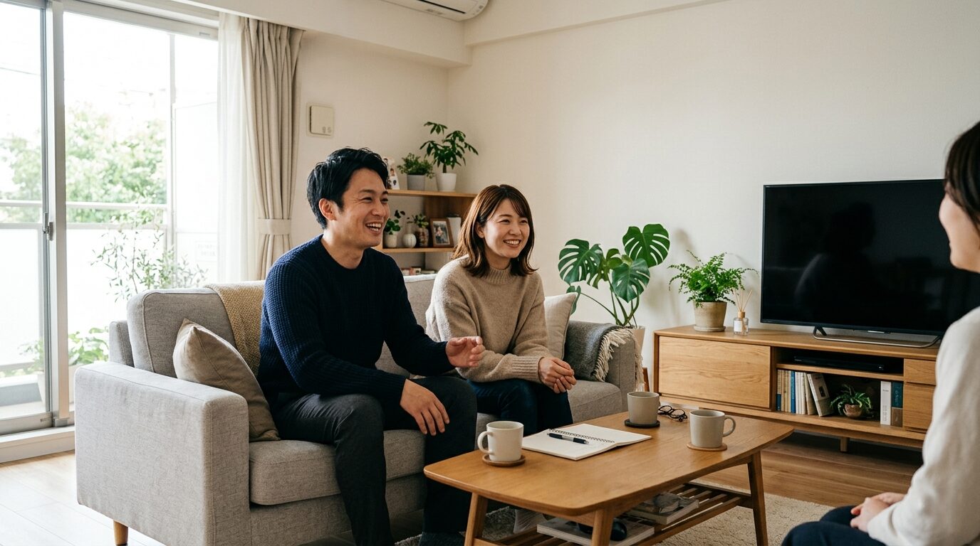 住宅ローンや資金計画の疑問を相談し合う夫婦のイメージ