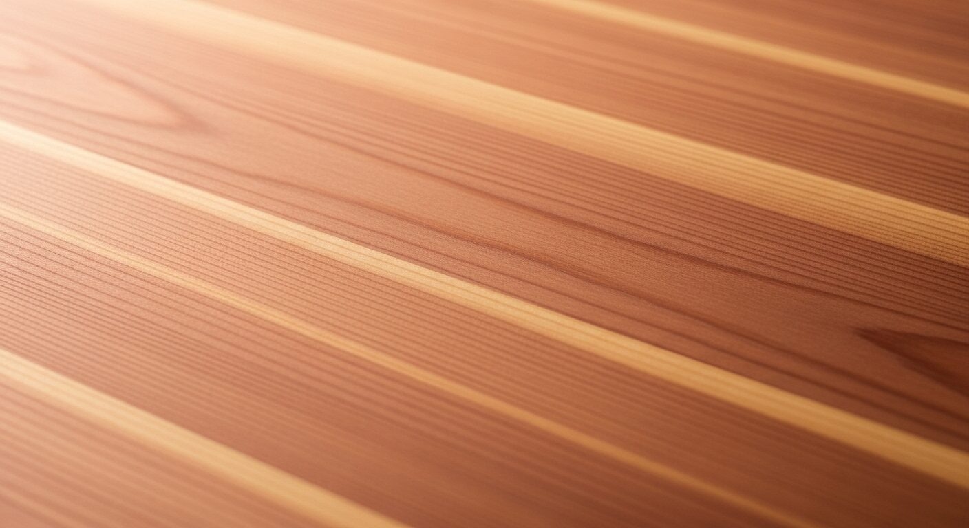 家づくりで使われる杉の木材の美しい木目と、温かみのある質感がわかるクローズアップ写真