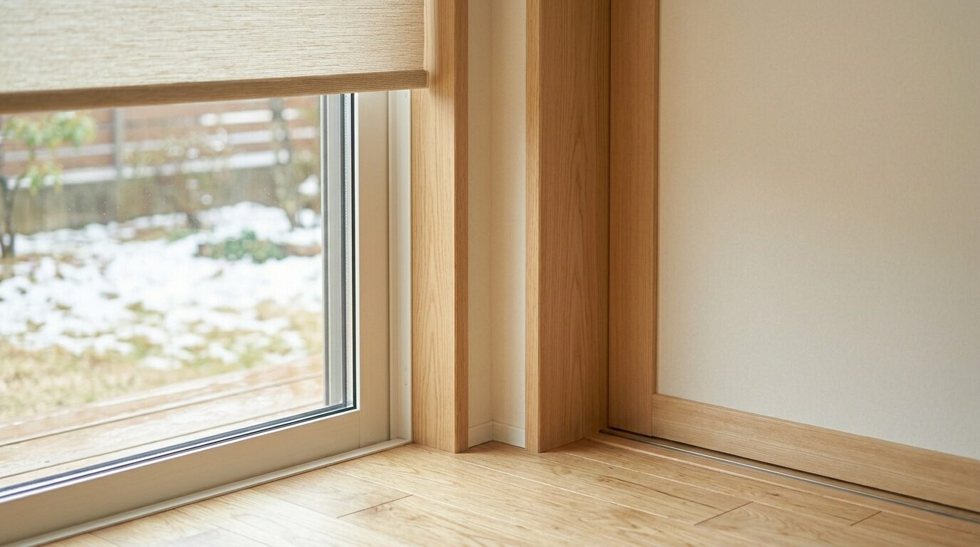 気密性と断熱性を丁寧に施工した日本の住宅の美しい室内ディテール