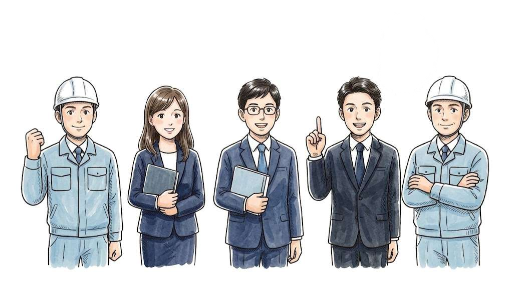 住宅事業者のスタッフのイラスト