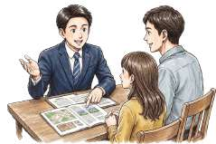 住宅の資金計画を相談するイラスト